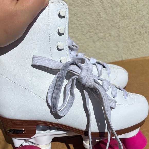 ChicagoSkates White Roller Skates with Pink Wheels size 5 - Picture 5 of 7